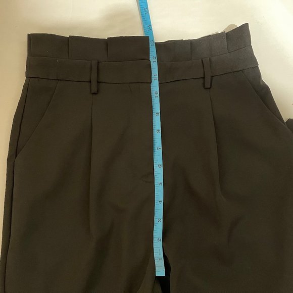 Lulu's Small Without Confidence Black Paperbag High Rise Cropped Pants - Picture 7 of 7